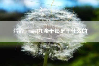 通辽九金十银是干什么的