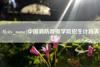 通辽中国消防救援学院招生计划表
